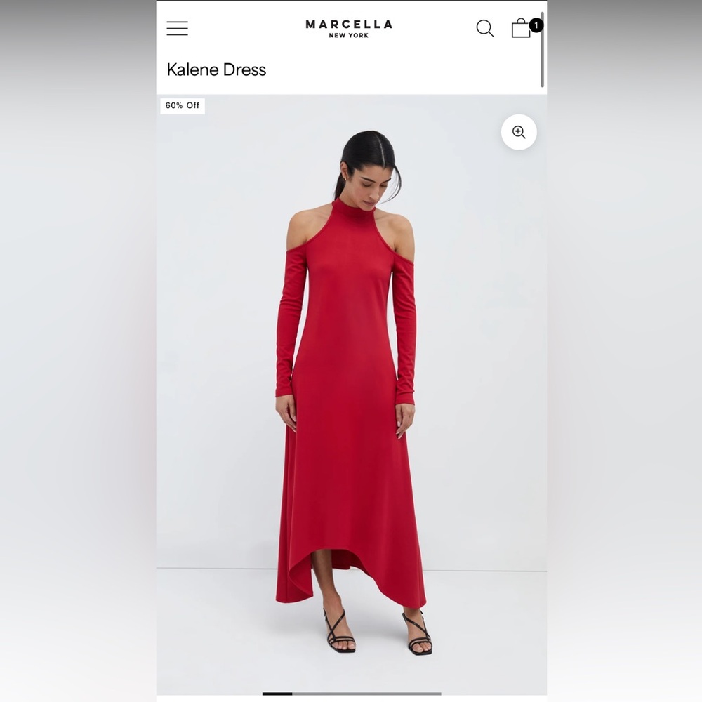 MARCELLA Kalene Red Cold Shoulder Dress M